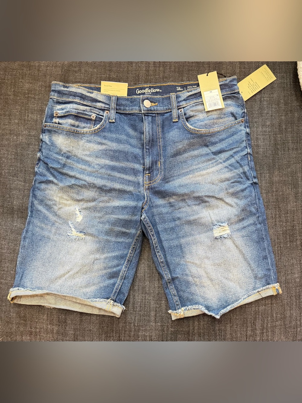 Goodfellow & Co Light Blue Distressed Men's Denim Shorts